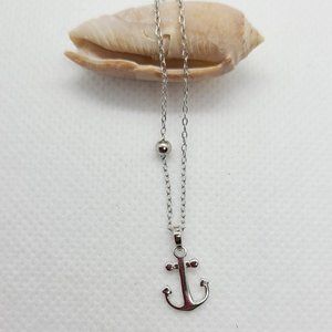 Petite Anchor Necklace, Sterling Silver